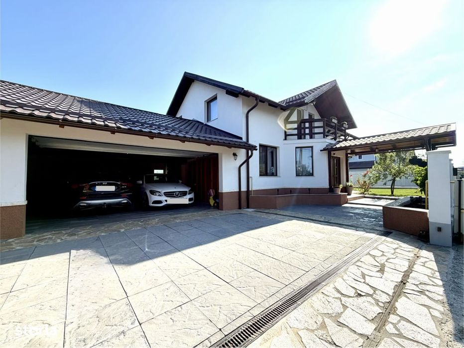 Casa modernă finisată, mobilată, utilată, garaj dublu și terasă 100 mp