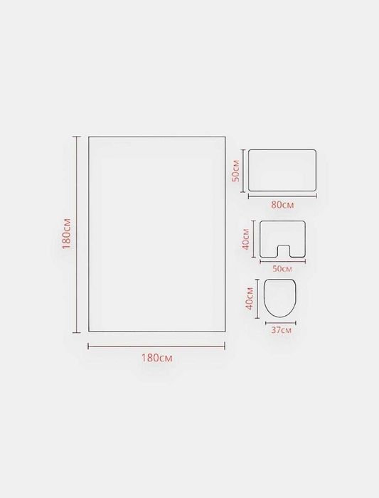 Комплект из 4 предметов для душа, ванной комнаты, 3D-цифровая печать