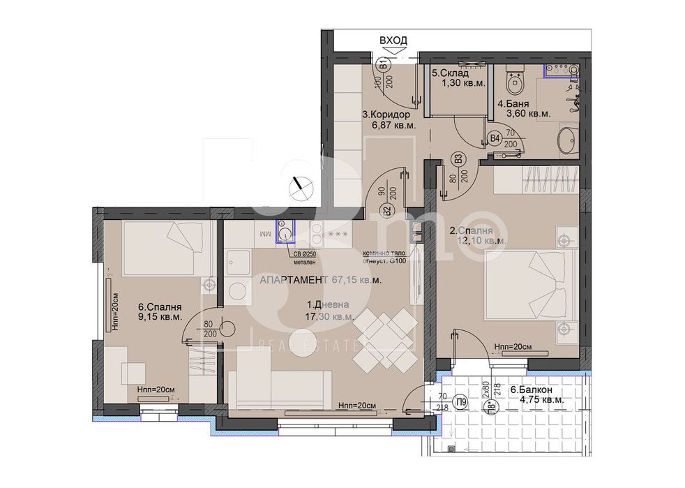 Продава се Тристаен апартамент в София, Люлин 5 - 77 кв.м за 1290 €/кв.м - Снимка #7