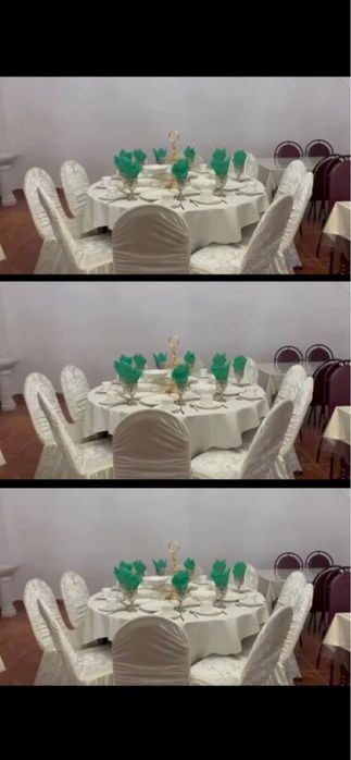 Столы и посуды для гостей