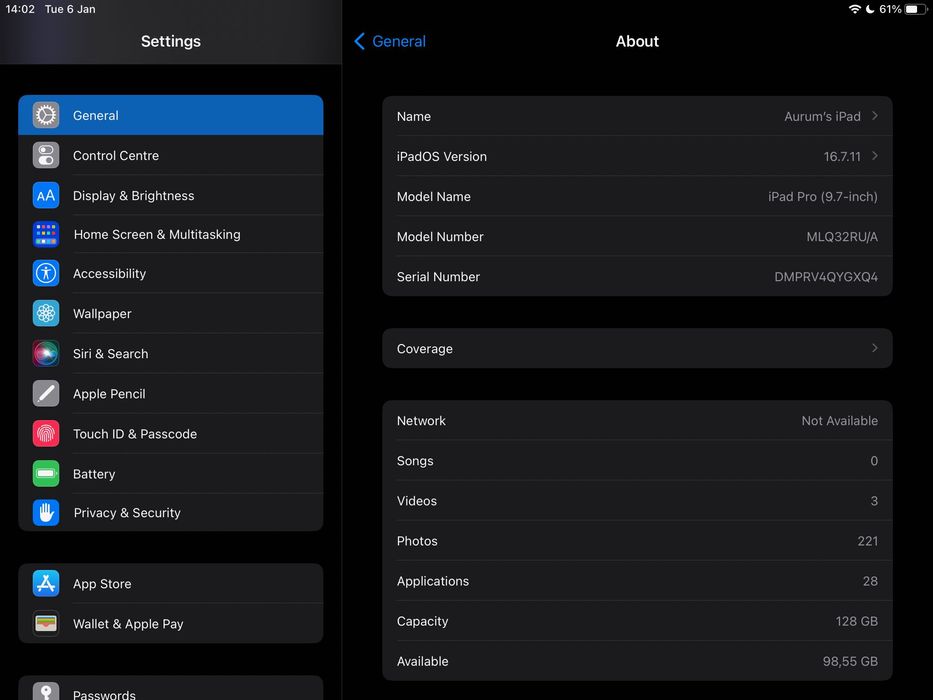 iPad Pro 9.7 Cellular 128gb