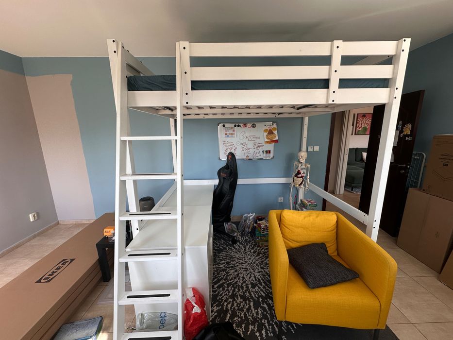 Легло с надстройка плюс матрак 140/200 см от IKEA