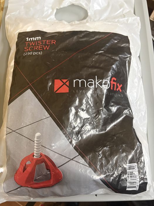 Sistem nivelare gresie Makofix Twister Screw 1mm – Pachet 250 buc (Nou)