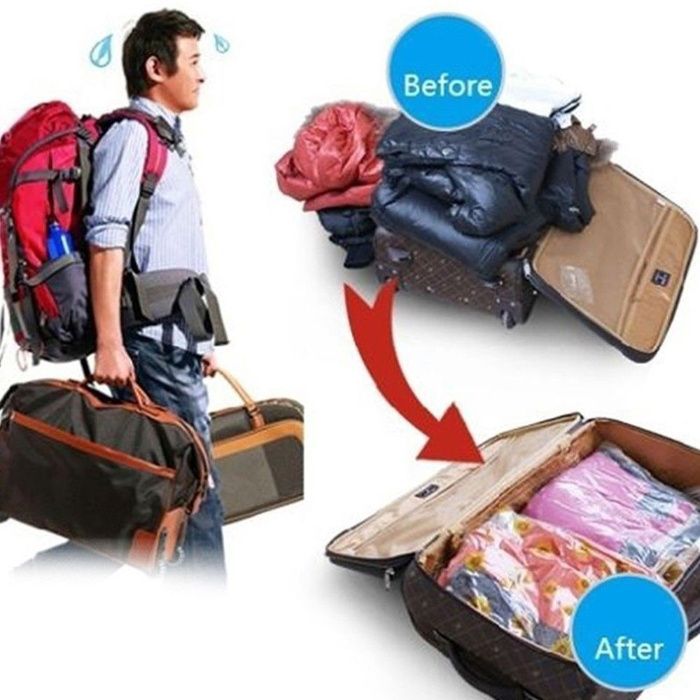 Saci vidare haine75%reduce 80x110cm Vidare aspirator Spatiu redus Noi