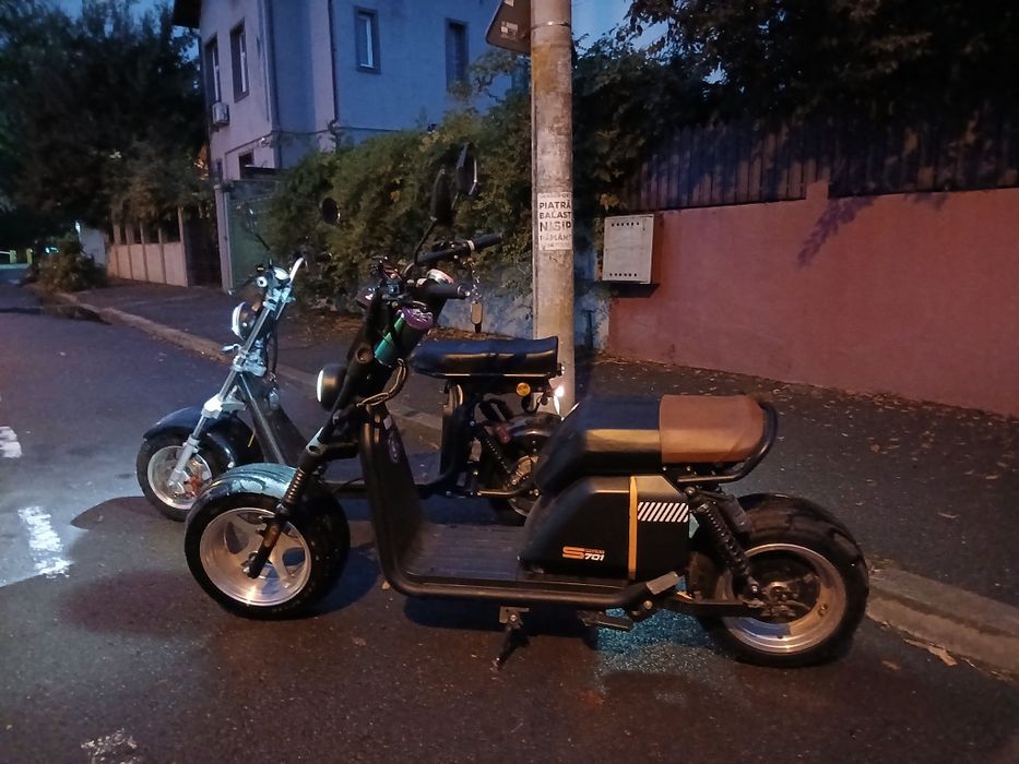 Scuter Electric S701 | City Coco Furca dubla | Pachet 2 scutere ! 3 Baterii 200km
