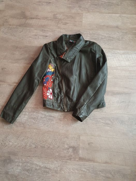 Geaca / jacheta piele ecologica si sacou bumbac Desigual, marimea M