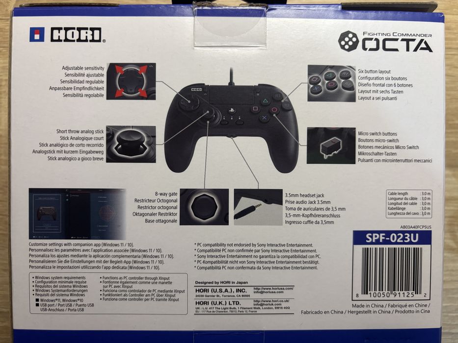 Controller PS5 / PC Hori Fighting Octa - Tekken 8 / Street Fighter 6 / Mortal Kombat