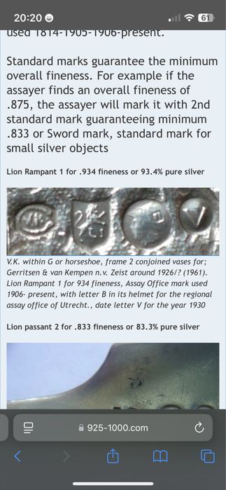 Sfestnic lumanare argint puritate 925 ! 1967 Candlestick Olanda