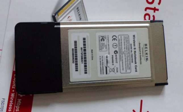 Wi-Fi Карта за 32-Bit Cardbus слот НОВА 60m. обхват Belkin Notebook