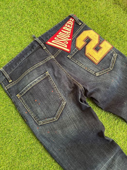 Мъжки дънки : Dsquared2 Dark Night Red Spots Wash Cool Guy Jeans Blue 46