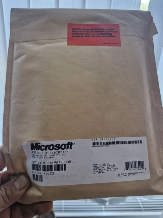 Диск установочный Microsoft windproof pro sp2