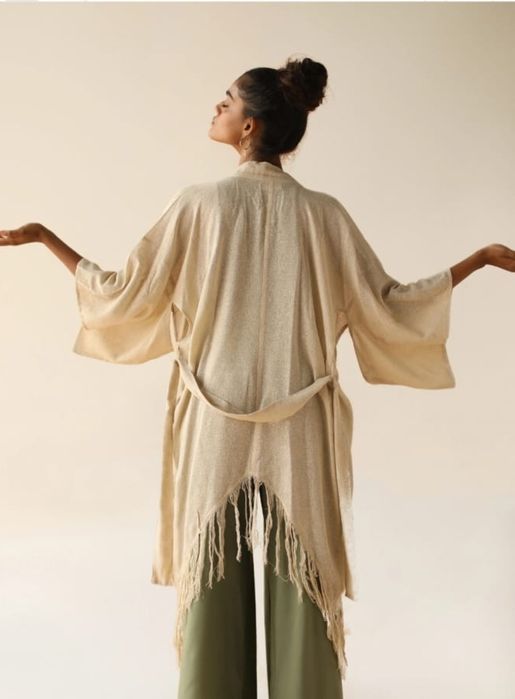 FARA raw silk kimono