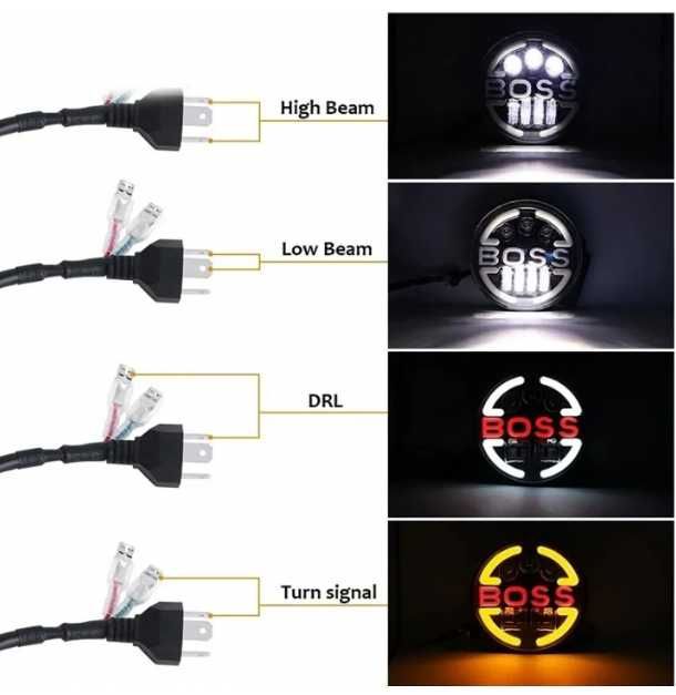 LED фар 7" инча 18см 12V-24V 6500lm за АТВ джип мотоциклет камион и др