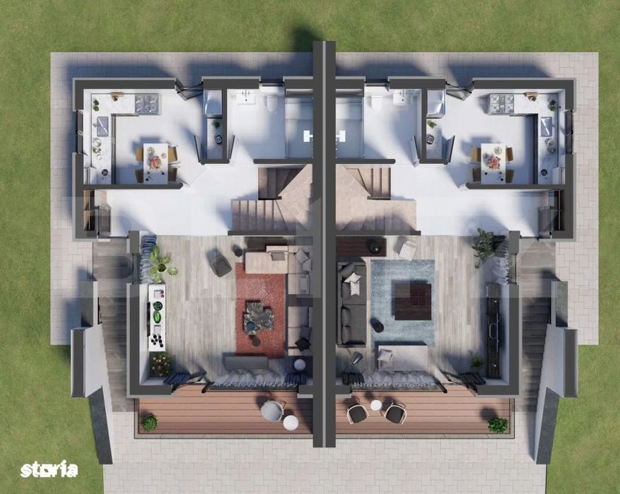 Casa moderna cu terasa panoramica si garaj dublu – confort, intimita