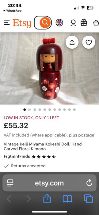 Винтидж кукла Keiji Miyama Kokeshi кукла Кукеши художник Кейджи Мияма