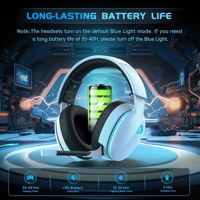 Gtheos 2.4GHz безжични геймърски слушалки за PS5, PS4 Fortnite & Call of Duty/FPS геймъри