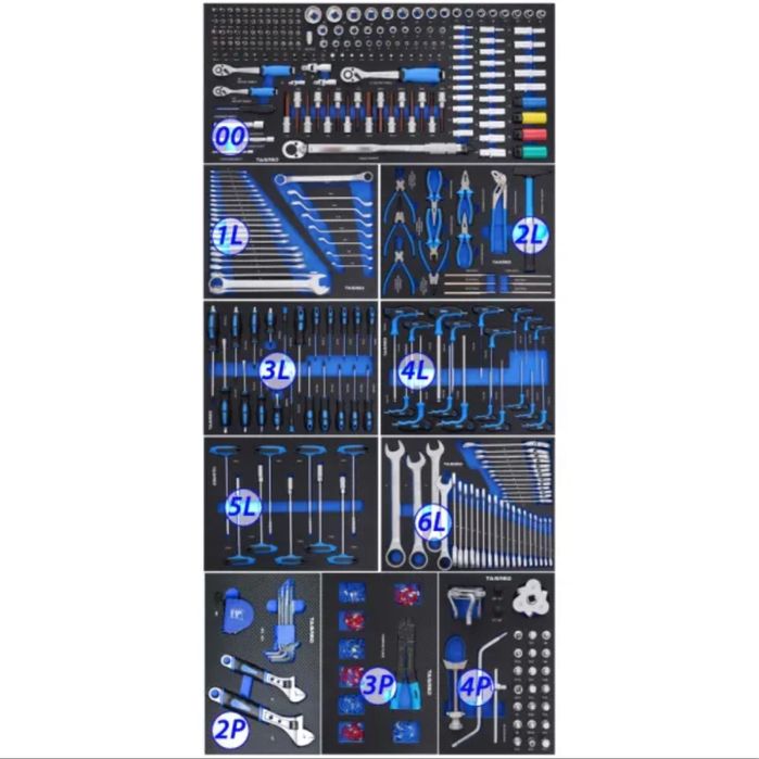 Шкаф/количка с инструменти 501 части 12чекмеджета STAHLMAYER JUMBO XXL