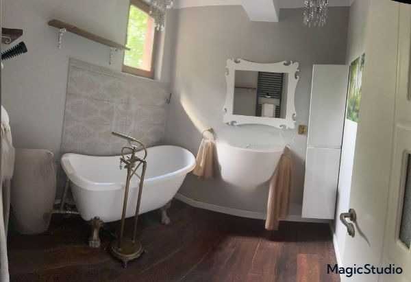 Pachet Mobilier/Sanitare Baie, Cada Freestanding, Baterie Cada Freestanding, Dulap, Oglinda