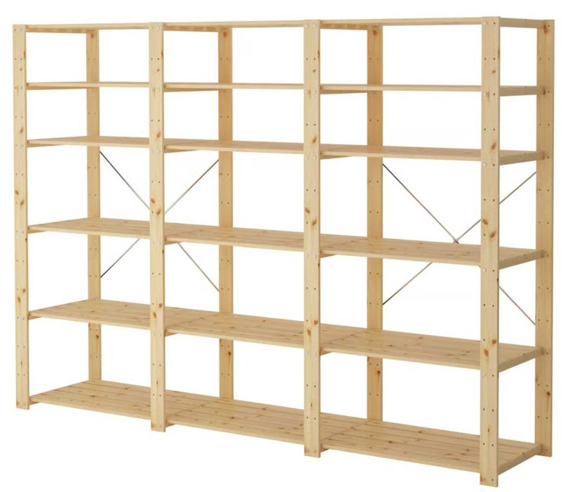 RAFTURI IKEA HEJNE 3 secțiuni/polițe lemn conifere