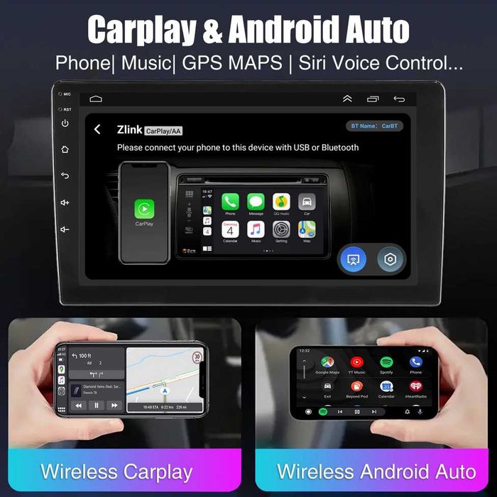 Honda CR-V_3 2006-2012 9” 2-DIN с Android 14, 4/64GB, CarPlay и AndroidAuto