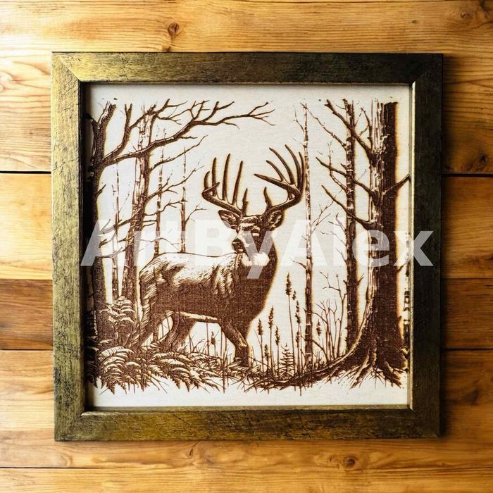 Картина с елен - подарък за ловец.