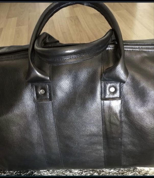 Geanta de voiaj/transport/sala din piele naturala negru/.black