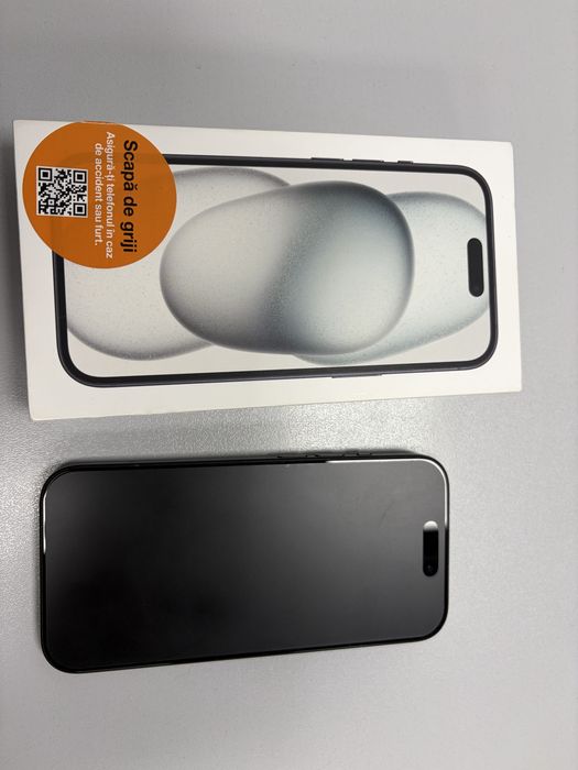 Telefon APPLE iPhone 15 5G, 128GB, Black/ Orange