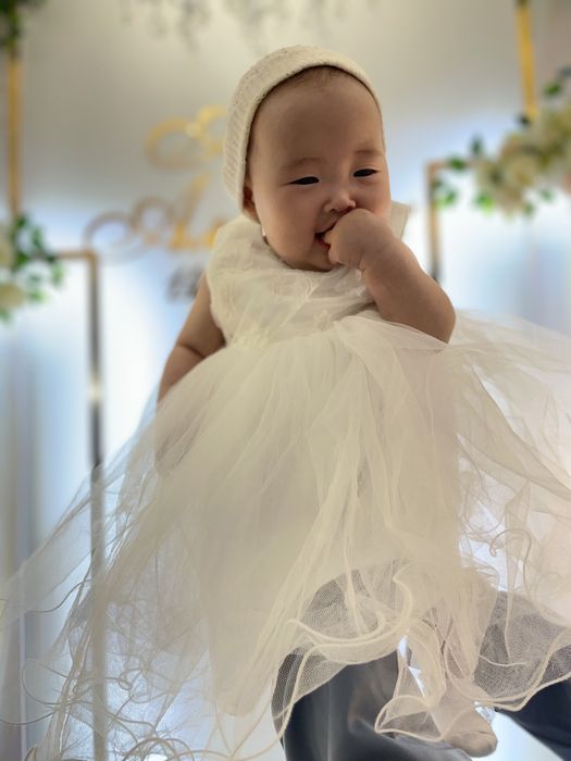 Детское бальное белое платье