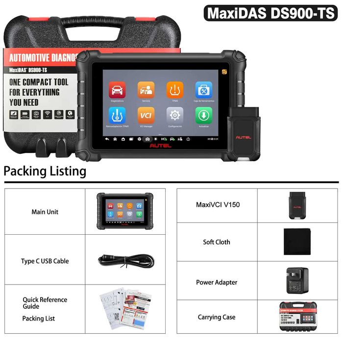 Автодиагностика Autel DS900TS,вграден TPMS,DOIP,CanFD,кодиране 40ресет, 3 години безплатни ъпдейти