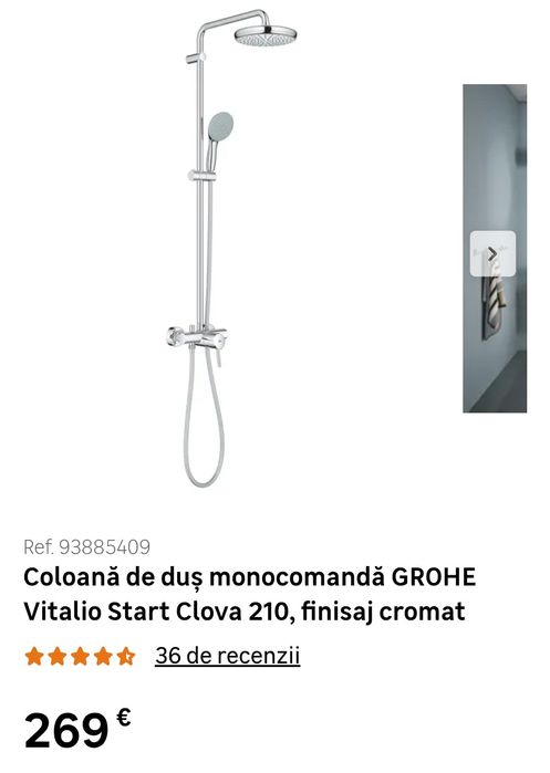 GROHE Vitalio Start Clova 210 - coloana de dus / sistem de dus | NOU!