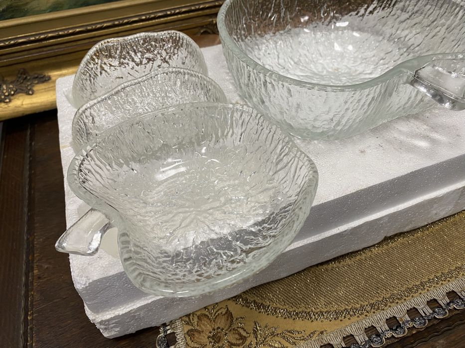 Италиански кристален комплект за ядки и плодове купички