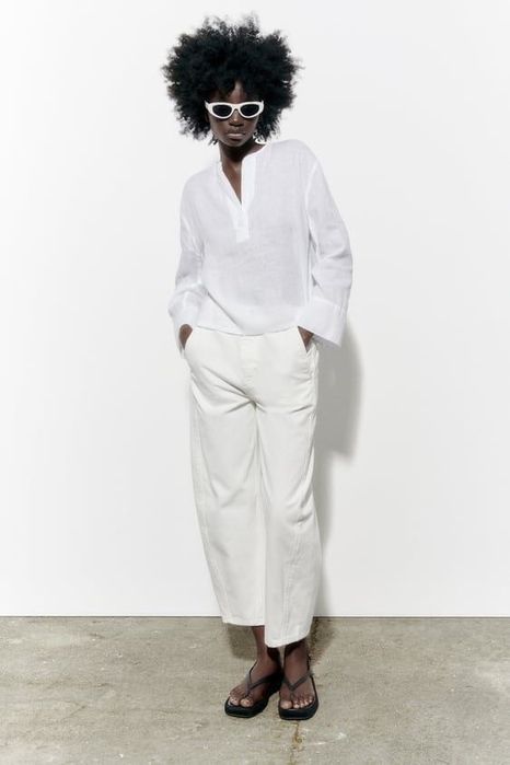 Рубашка из льна Zara, М размер