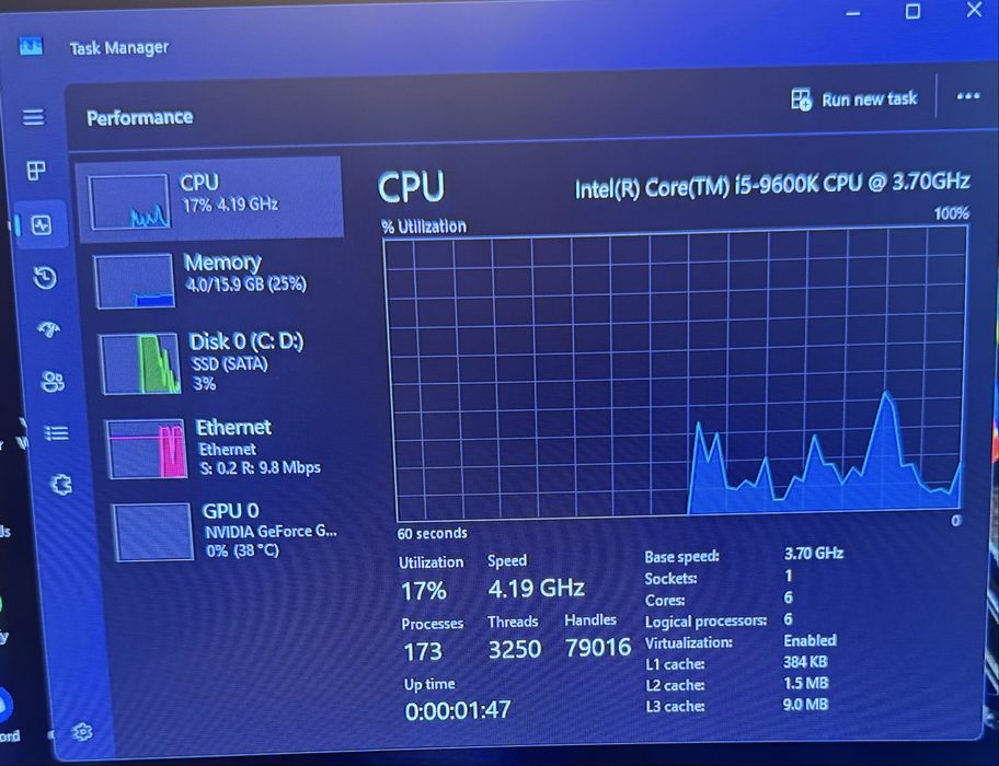 Pc gaming Nvidia 1660 super, Intel I5 9600k, 16 gb ram
