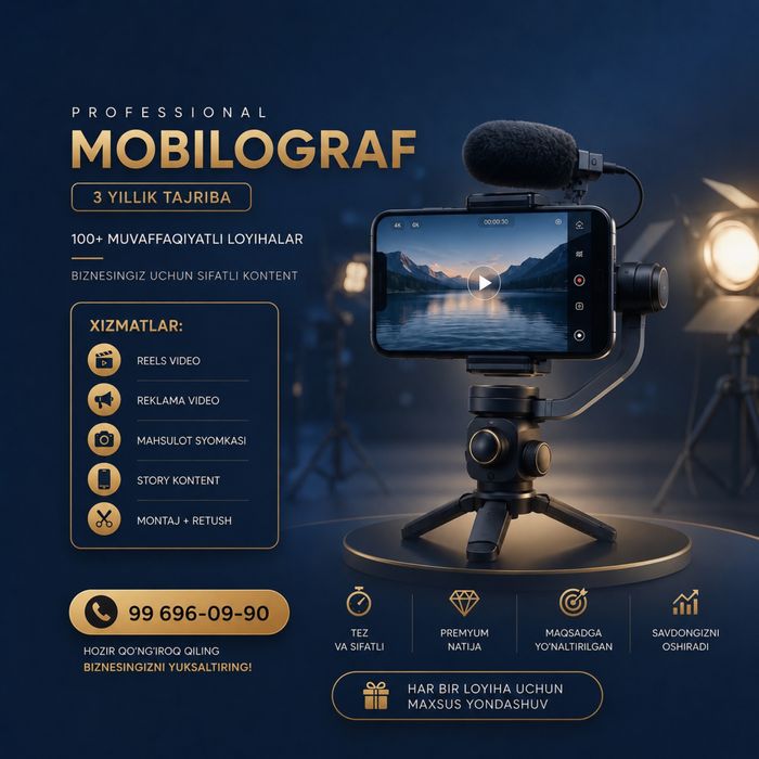 Mobilograf Toshkent | Reels va Reklama Video Tayyorlash