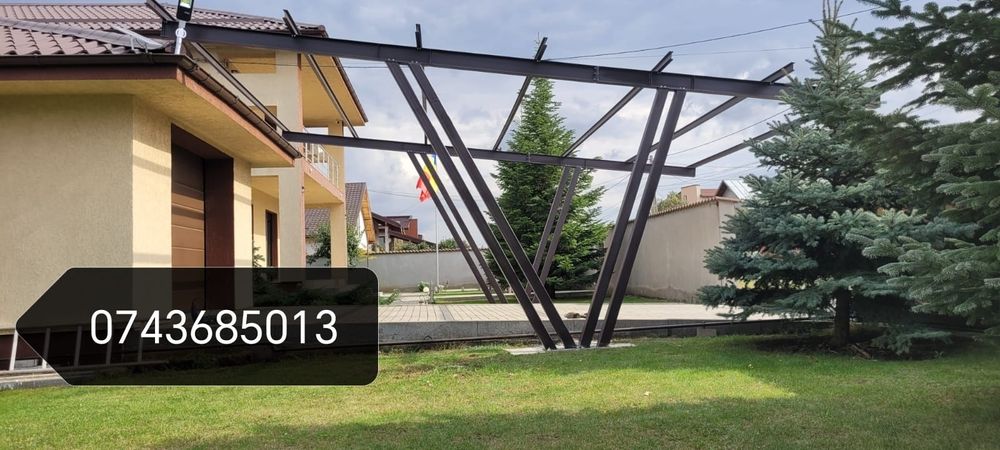 Pergola auto, carport suport panouri fotovoltaice