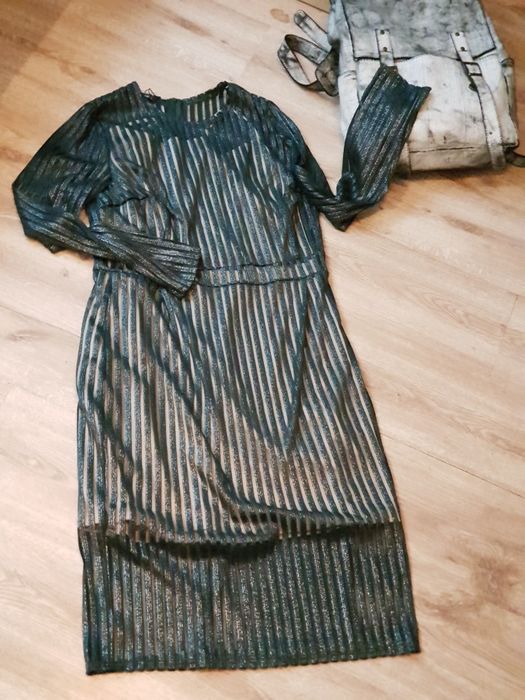 Стилна сребърна  рокля