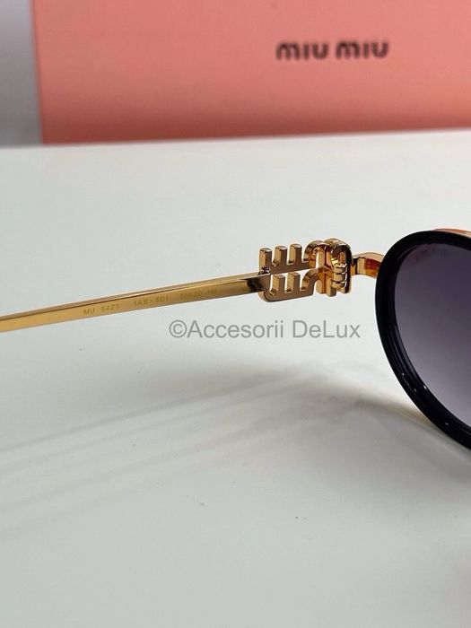 Ochelari de Soare Miu Miu MU-54ZS Frame Noi Full Box [Verificare Colet] Gold/Black