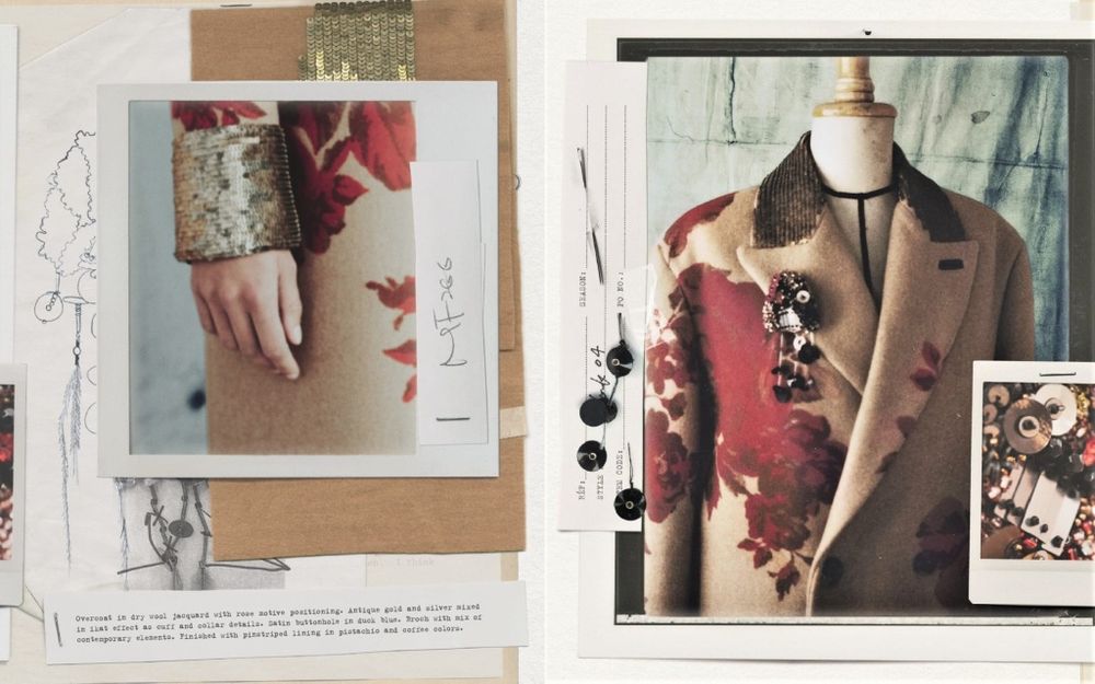Palton din lână și mătase cu  paiete Zara Atelier