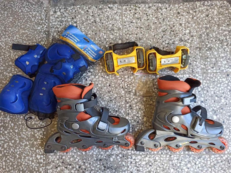Ролери + протектори + колелца за обувки