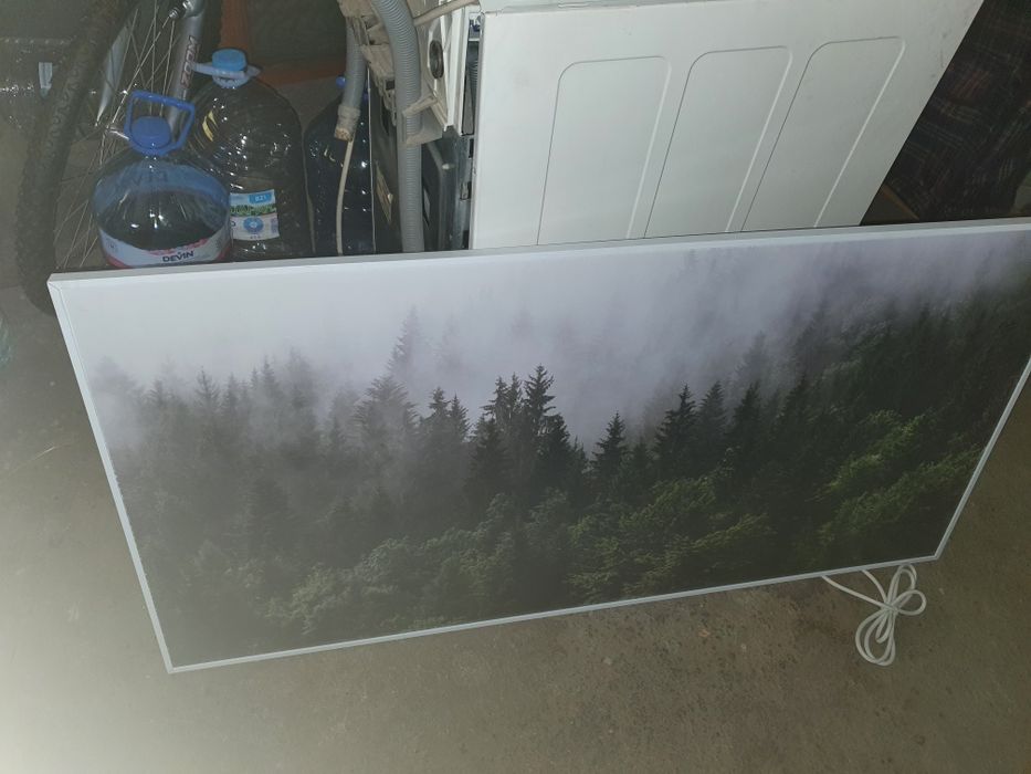 Електрическа печка с пейзаж