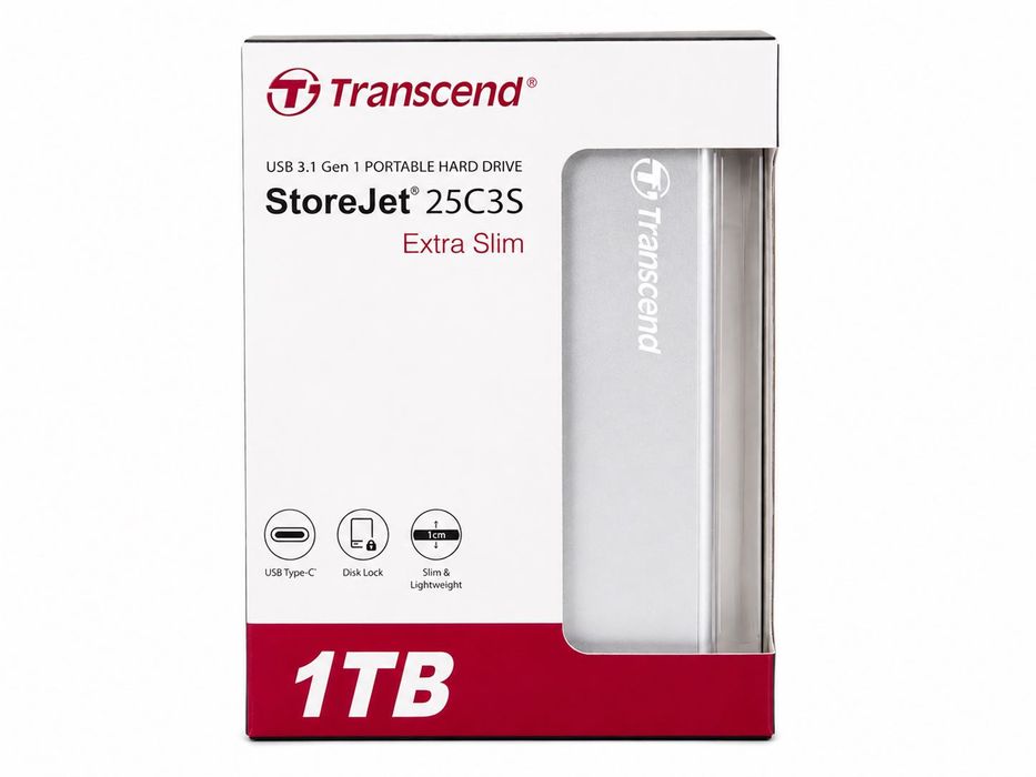 Внешний жесткий диск Transcend StoreJet 25C3S 1TB — новый
