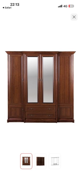 Распашной шкаф Гербор Соната-35 4Д/2S, 227x225х53 см, коричневый