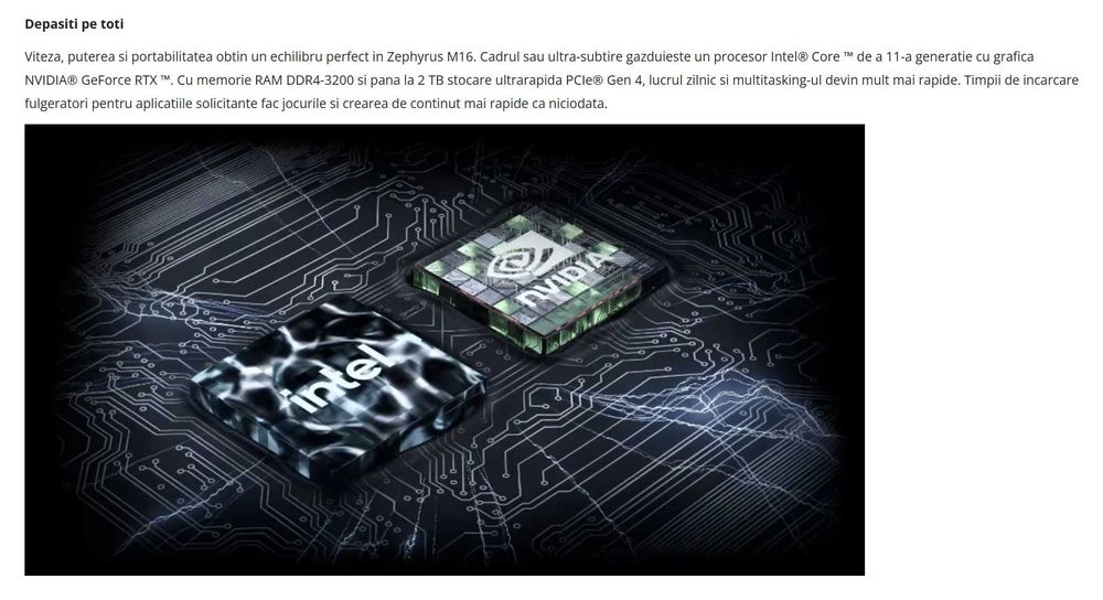 Laptop Gaming ASUS ROG Zephyrus M16 OLED GU603,Intel i9-11900H,Sigilat