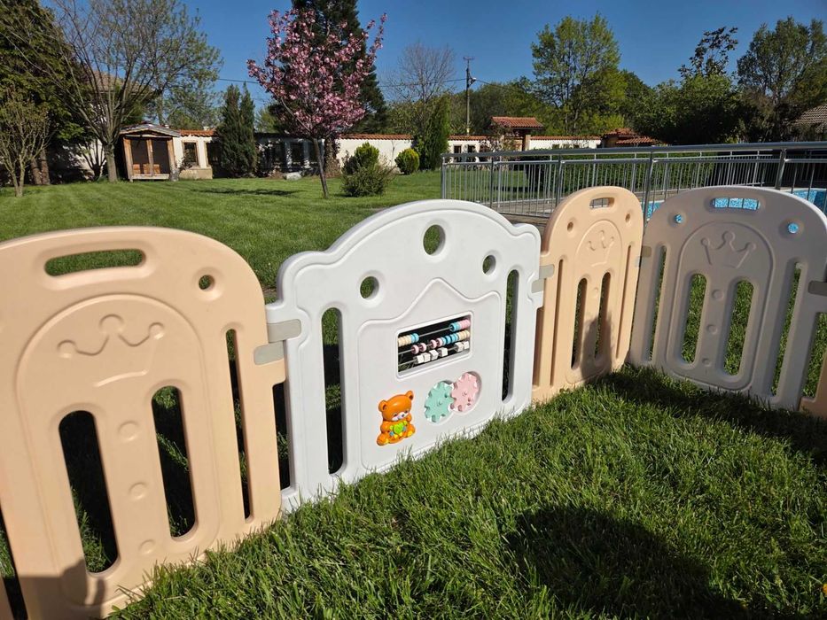 Детска ограда Sonne Home, Sweetie Pacho, Бял/Прасковен цвят