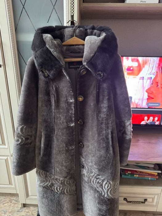 Шуба мутоновая графит