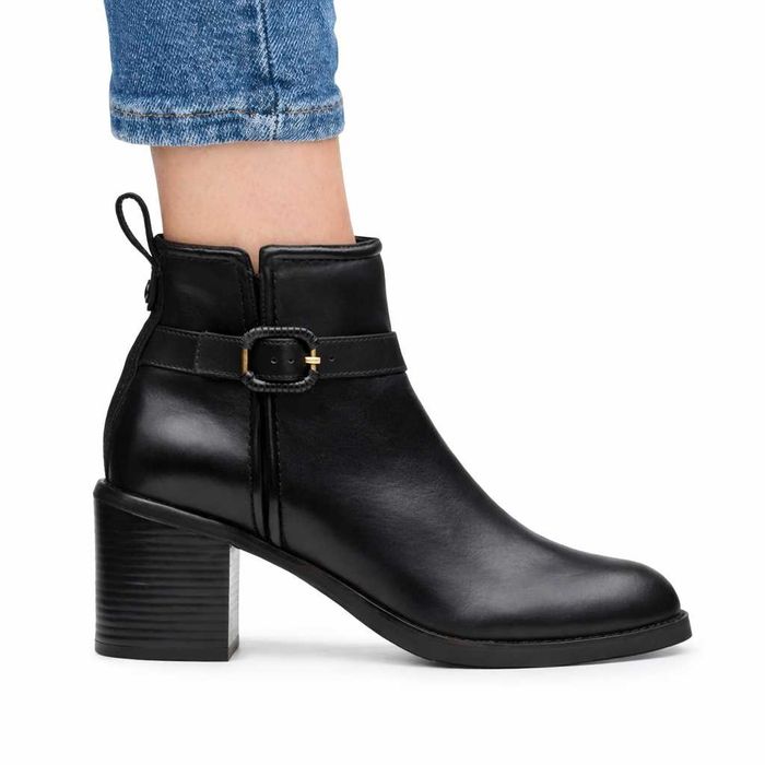 Botine din piele naturală, 39, gamă Clarks Signature, toc 7 cm, -50%