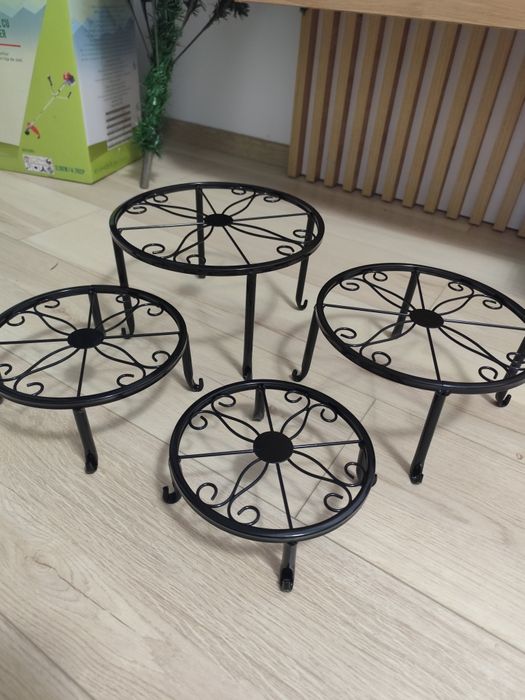 NOU Set 4 suporți ghivece flori metal idee de cadou
