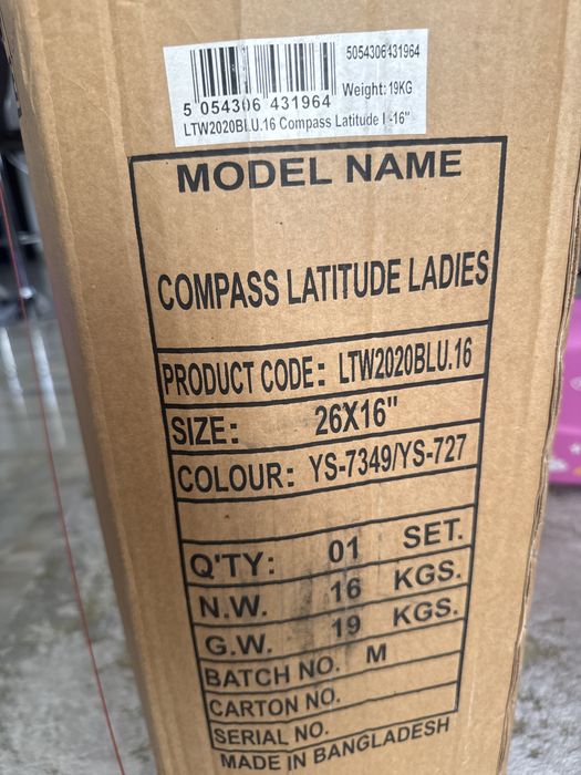 Bicicletă Compass Latitude Ladies 26”, 21 viteze, suspensie, Noua