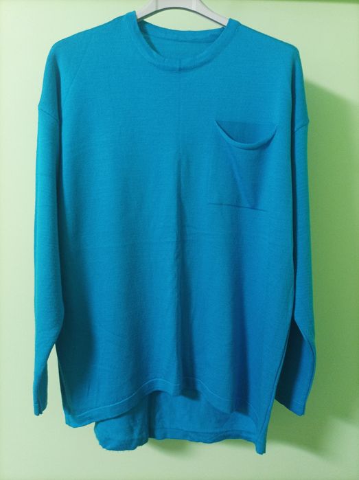 Мъжки син пуловер