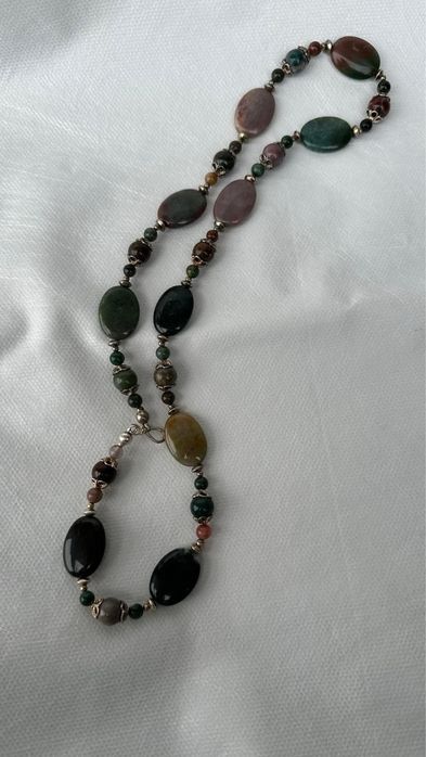 Colier argint agate